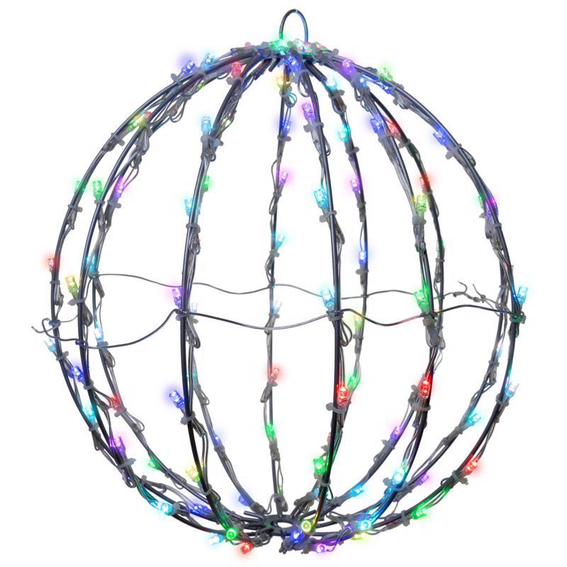 Celebrations Platinum LED RGBW Foldable Sphere 12 in. Hanging Decor