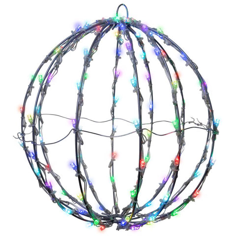 Celebrations Platinum LED RGBW Foldable Sphere 12 in. Hanging Decor