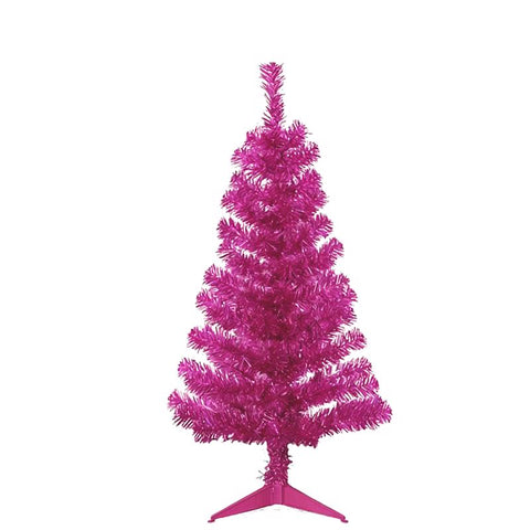 Giftwares 3 ft. Full Tinsel Pink Christmas Tree