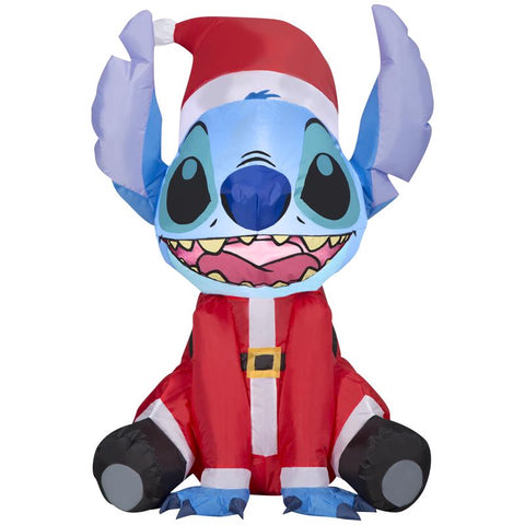 Disney Airblown Christmas Inflatable Stitch in Santa Suit 36 in. Inflatable (Pack of 6)