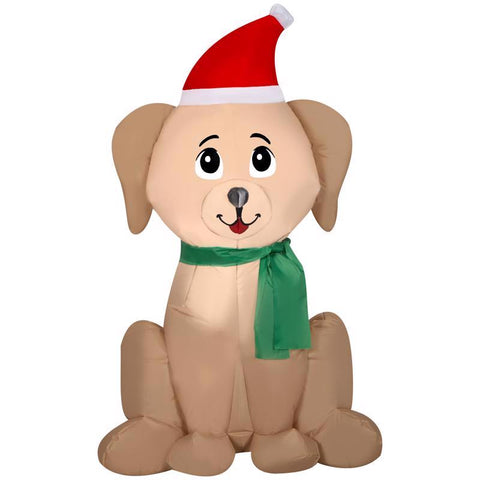 Gemmy Inflatable navideño insuflable de Golden Retriever de 42 pulg.
