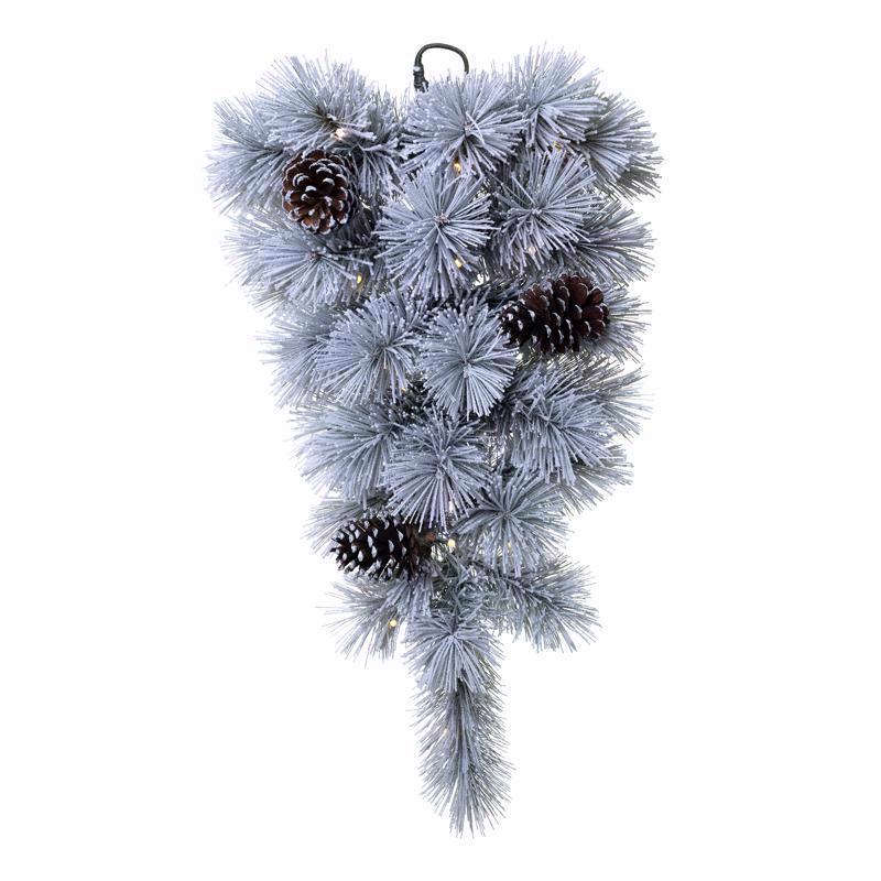 Celebrations Home 24 in. D X 2 ft. L LED Prelit Multicolored Snowy Scotch Pine Teardrop Garland (Pack of 8)