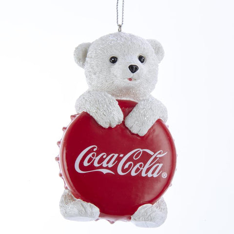Kurt S. Adler Coca-Cola Bear with Bottle Cap Ornament 4 in. (Pack of 12)