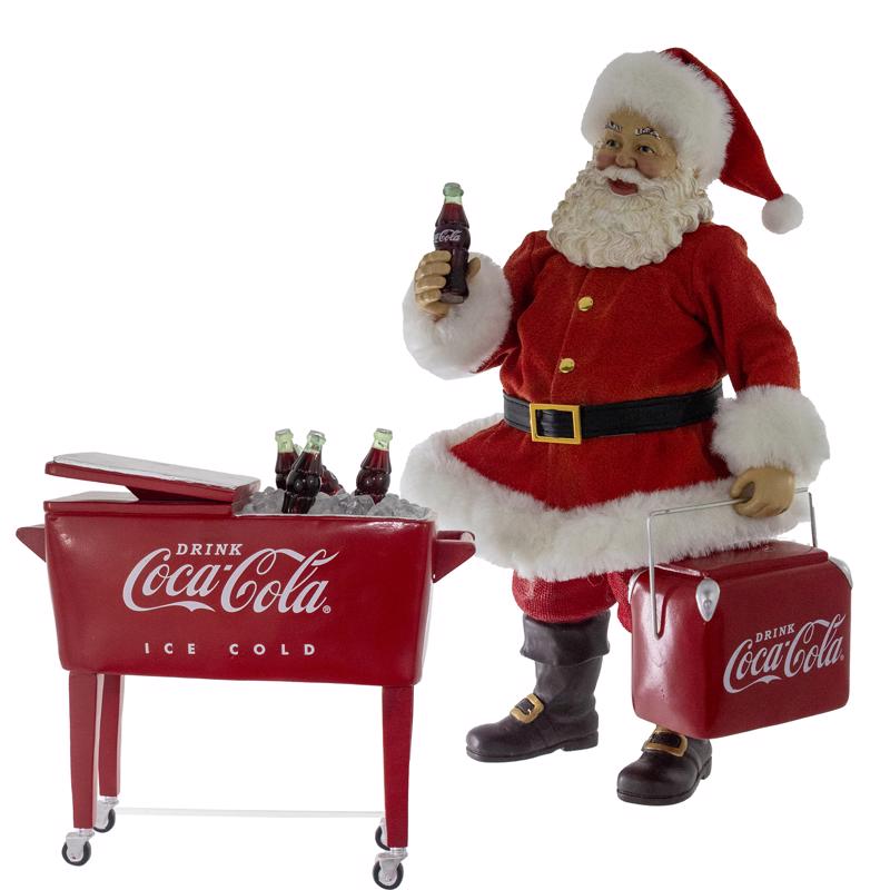 Kurt S. Adler Coca-Cola Sana with Cooler Table Decor 10.5 in. (Pack of 6)