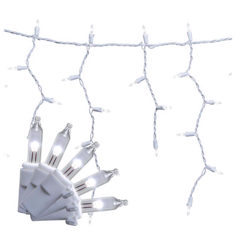 Celebrations Classic LED T5 Pure White 300 ct Icicle Christmas Lights 19.6 ft.