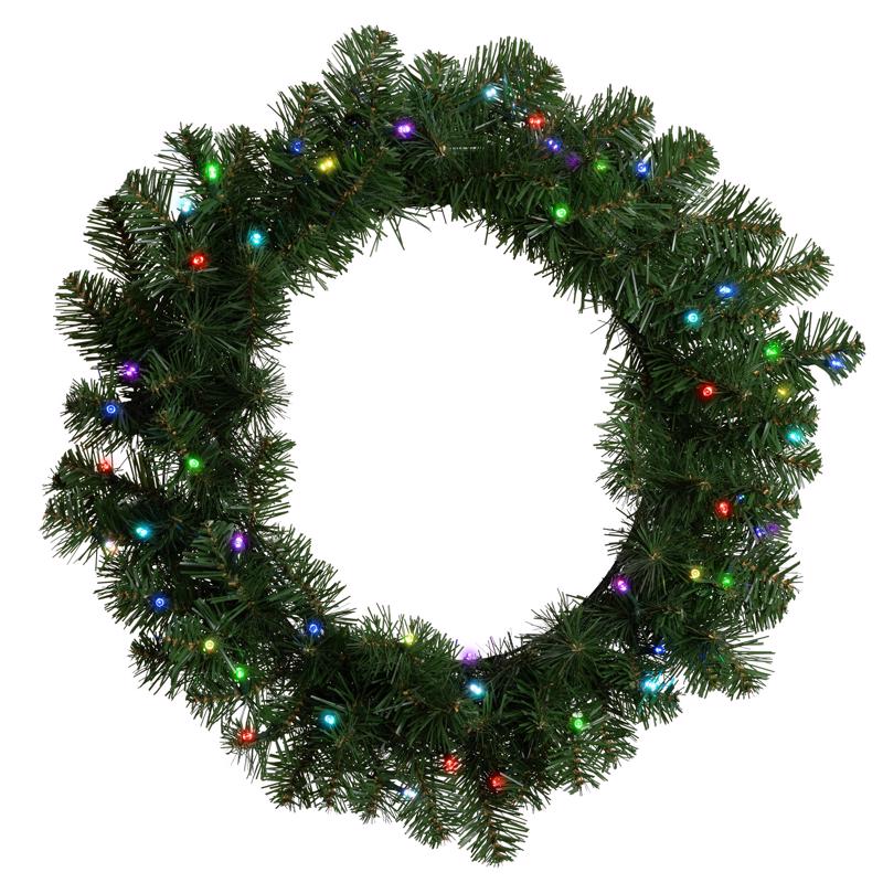 Celebrations 24 in. D LED Prelit RGBW Brilliant Wreath