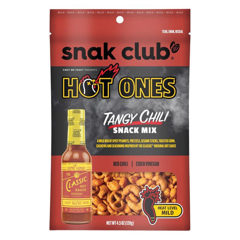 Snak Club Hot Ones Cider Vinegar/Red Chili Snack Mix 4.5 oz Bagged (Pack of 6)