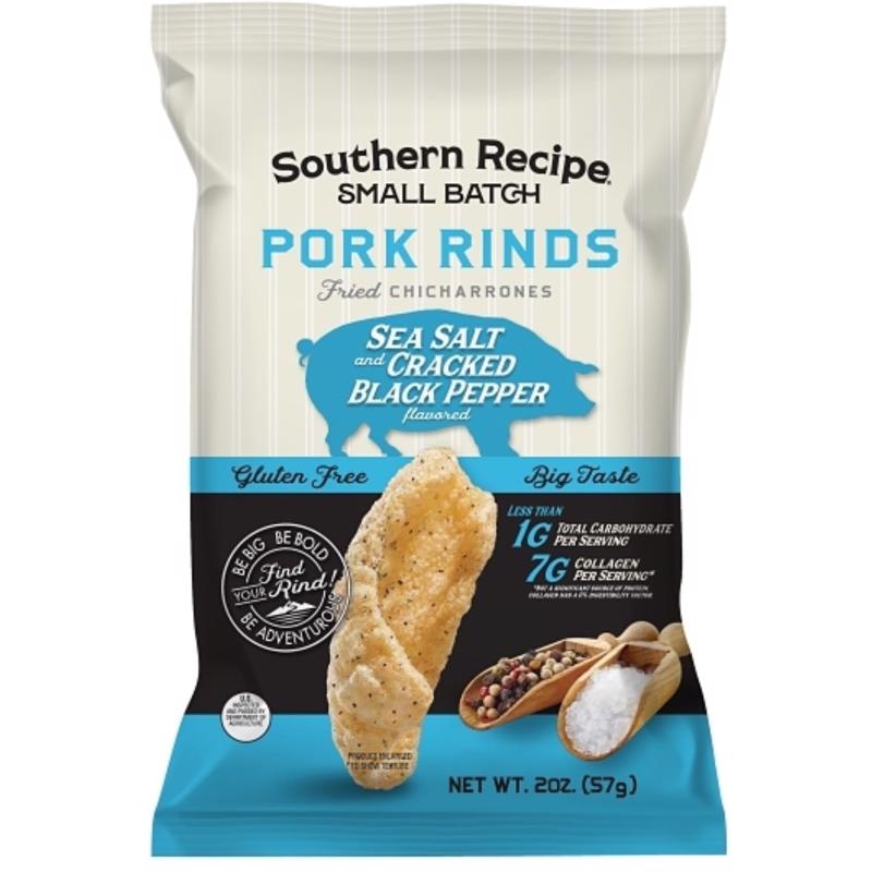 Rudolph Pork Rind Sea Salt and Cracked Pepper Snack 2 oz Bagged (Pack of 6)