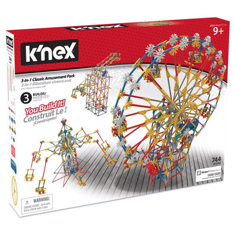 Juguete de construcción de parque de atracciones K'Nex de 744 piezas