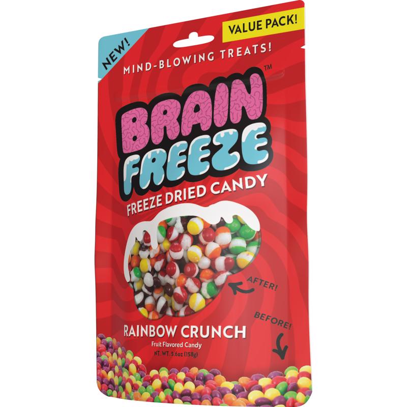 Brain Freeze Rainbow Crunch Fruit Candy 5.6 oz (Pack of 12)