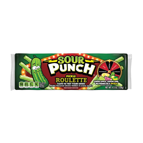 Sour Punch Pickle Roulette Assorted Chewy Candy 4.5 oz (Pack of 12)