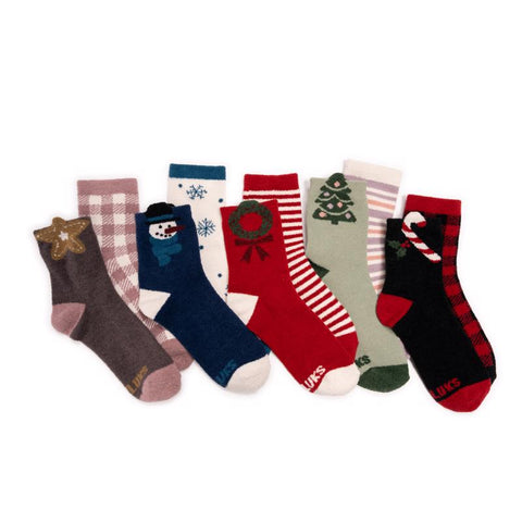 Muk Luks Women's Cozy Holiday One Size Fits Most Novelty Socks Assorted (Pack of 25)