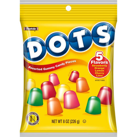 Tootsie Roll Dots Assorted Gummy Candy 8 oz (Pack of 8)