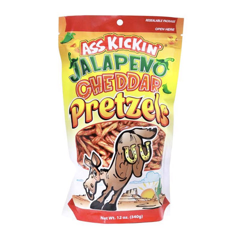 Ass Kickin' Jalapeno Cheddar Pretzels 12 oz Bagged