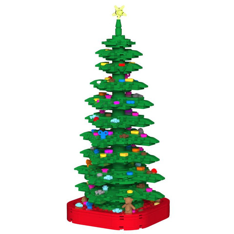 Set de bloques de árbol de Navidad NovaBrix verde/rojo, 609 piezas