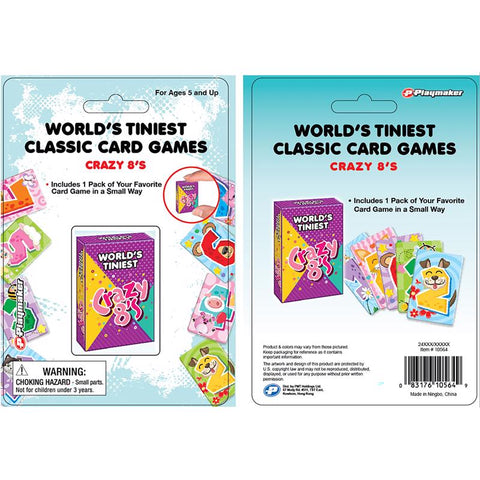 Juego de cartas Crazy 8's más pequeño del mundo de Playmaker Toys, 1 unidad