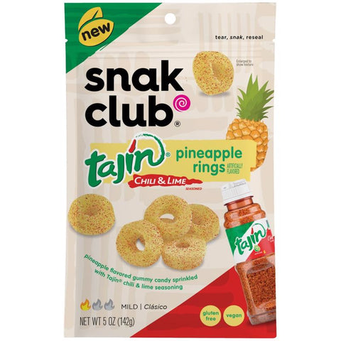 Snak Club Tajin Pineapple Rings Fruit Snacks 5 oz (Pack of 6)