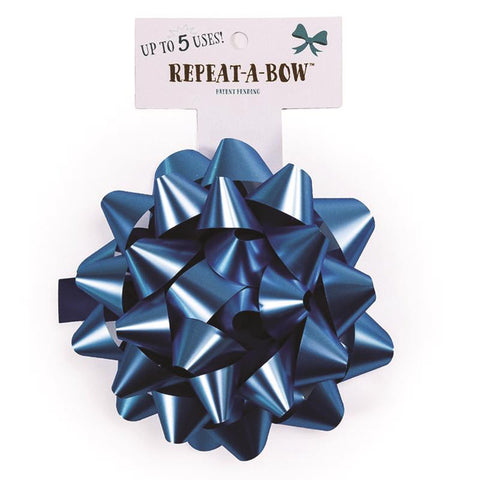 Hennessy Gift Wrap Repeat-A-Bow Blue Gift Bows (Pack of 4)