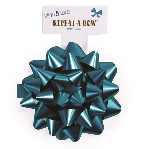 Hennessy Gift Wrap Repeat-A-Bow Teal Gift Bows (Pack of 4)