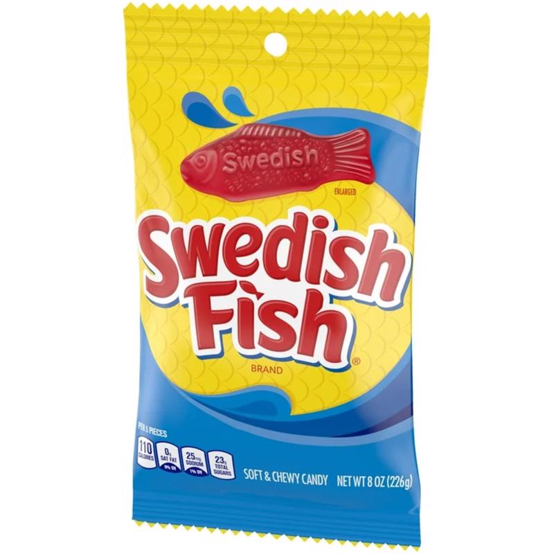 Swedish Fish Lingonberry Candy 8 oz (Pack of 12)