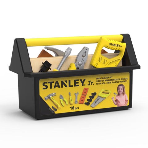 Set de caja de herramientas de juego simbólico STANLEY Jr. multicolor de 18 piezas