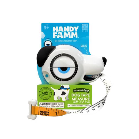 Handy Famm Spot Dog Kid's Tape Measure White