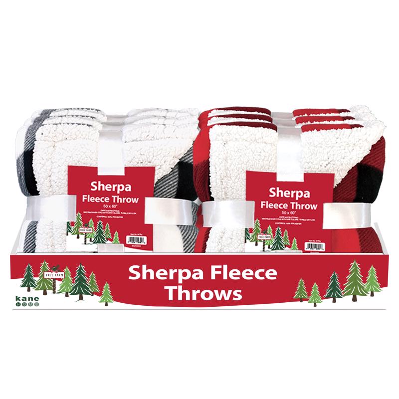 Kane Home Holiday Plaid Fleece Throw 1 pk (Pack of 6)