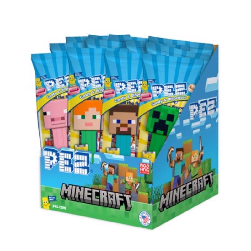 PEZ Minecraft Assorted Candy and Dispenser 0.58 oz (Pack of 12)