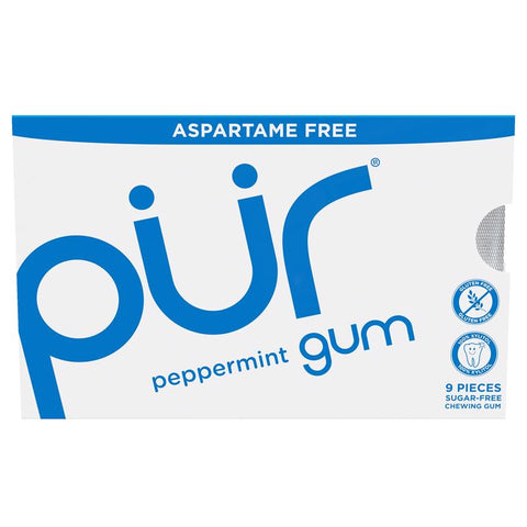 PUR Sugar Free Peppermint Chewing Gum 1 pk 9 pc (Pack of 12)