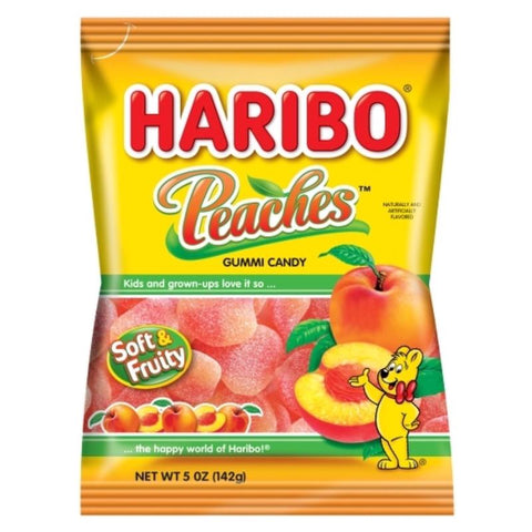 Haribo Peaches Gummi Candy 5 oz (Pack of 12)