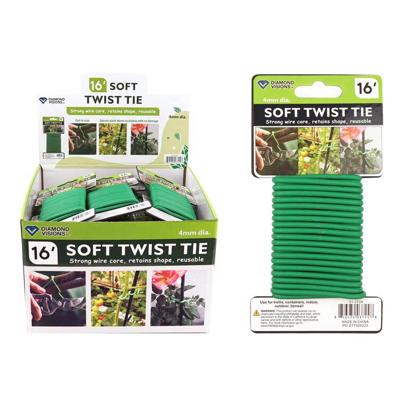 Diamond Visions Soft Twist Tie Rubber 1 pk (Pack of 36)