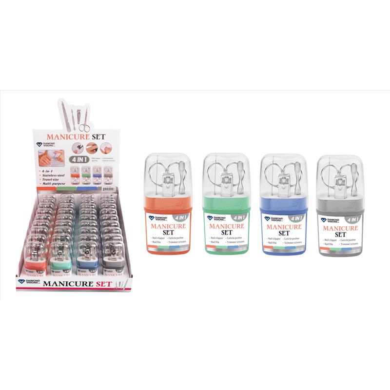 Diamond Visions Manicure Set Stainless Steel 4 pk (Pack of 36)