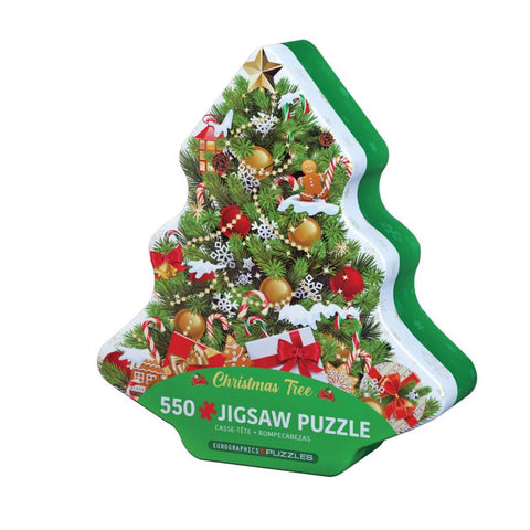 Latas coleccionables de árbol de Navidad Eurographics con rompecabezas de 550 piezas multicolor