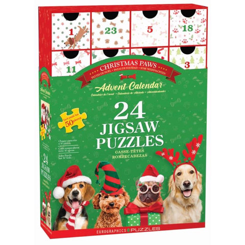 Rompecabezas Eurographics Christmas Paws Calendario de Adviento (Perros) Multicolor 1200 piezas