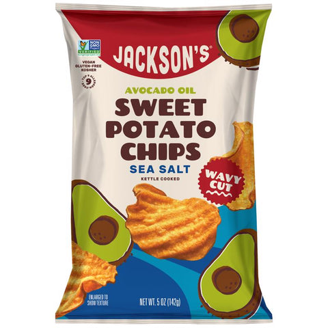 Jackson's Sea Salt Kettle Cooked Potato Chips 5 oz Bagged (Pack of 12)