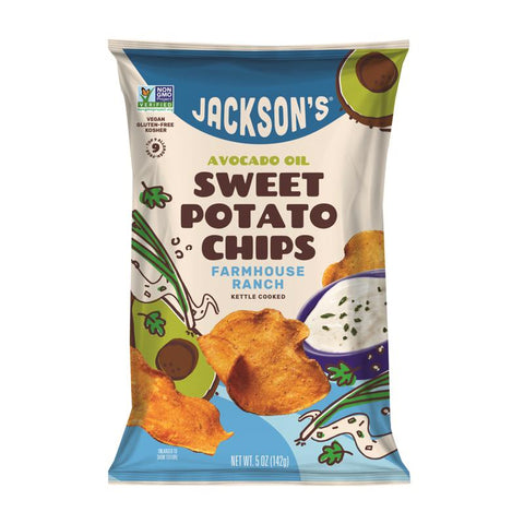 Jackson's Farmhouse Ranch Kettle Cooked Potato Chips 5 oz Bagged (Pack of 12)