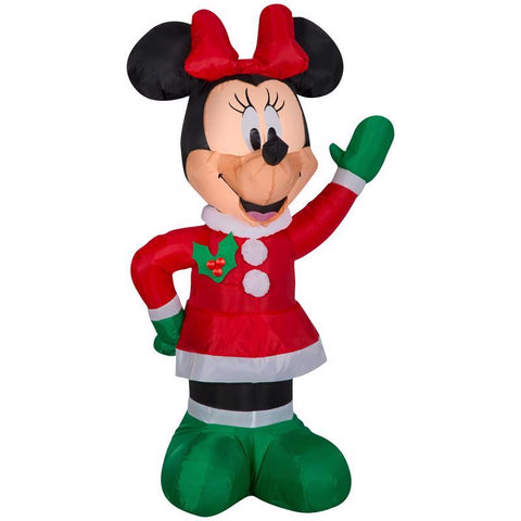 Minnie inflable LED de Disney con atuendo de invierno, 4 pies