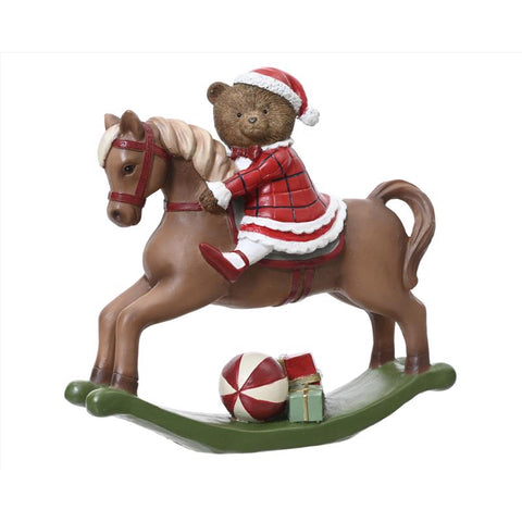 Decoris Multicolored Bear Rocking Horse Table Decor 8 in. (Pack of 4)