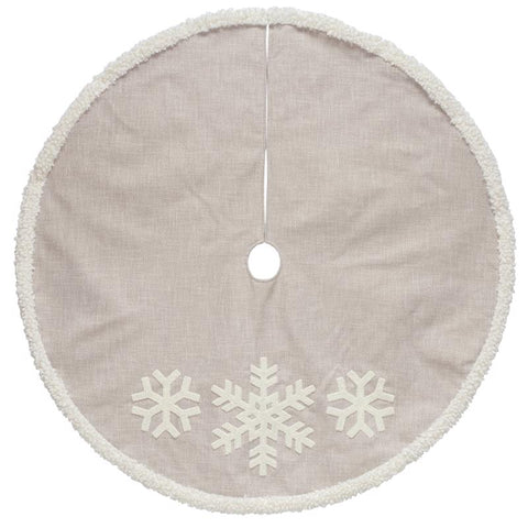 Dyno Tan Linen W/Snowflakes Tree Skirt (Pack of 4)