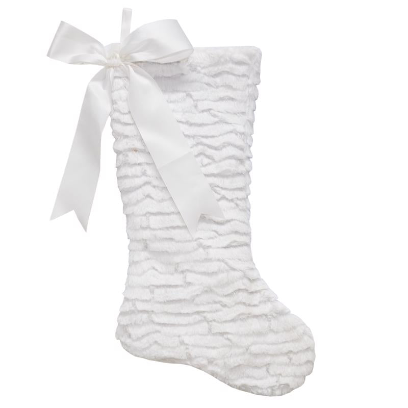 Dyno Ivory Faux Fur W/Bow Christmas Stocking 20 in. (Pack of 12)