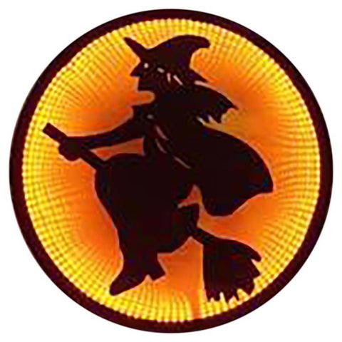 Celebrations Orange 63 ct 13.75 in. LED Prelit Witch on Broom Window Decor (Pack of 6)