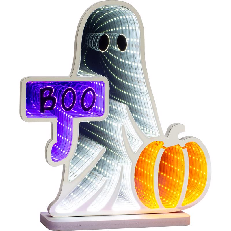 Celebrations Orange 149 ct 11.8 in. LED Prelit Ghost Halloween Decor (Pack of 4)
