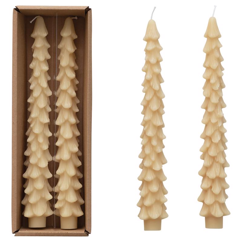 Creative Co-Op Cream Unscented Tree Candle (Pack of 12)