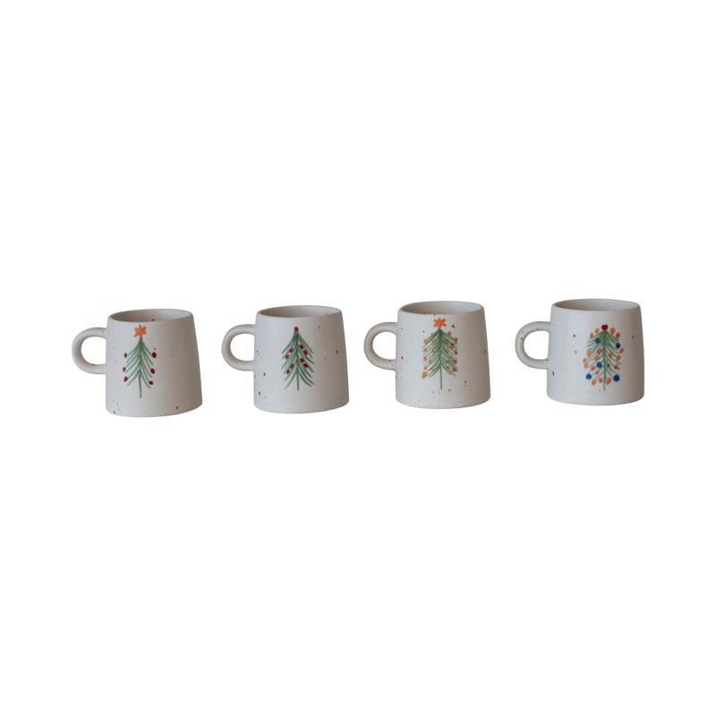 Creative Co-Op Multicolored Christmas Tree Mug 4 in. (Pack of 4)