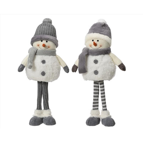 Decoris Gray/White Snowman Table Decor 20 in. (Pack of 8)