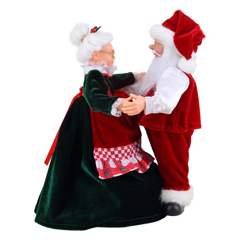 Mr. Christmas Multicolored Really Dancing Santa and Mrs. Musical Animated Decor 12 in.