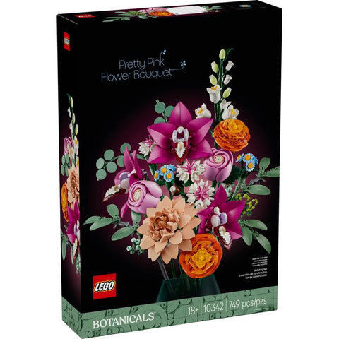 LEGO Botanical Pretty Pink Flower Bouquet Set de construcción multicolor 749 piezas