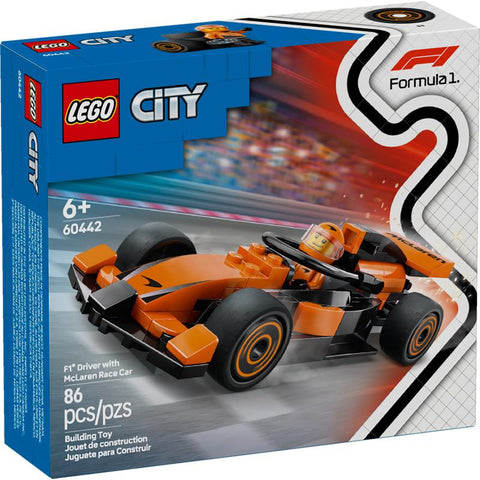 Set de construcción LEGO City Piloto de F1 con coche de carreras McLaren Multicolor 86 piezas