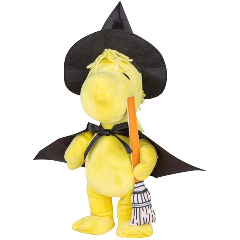 Decoración de Halloween de Peanuts: Waddler de Woodstock como bruja con escoba de 15,36 pulgadas