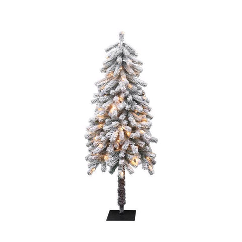 Celebrations 5 ft. Full LED 80 ct Snowy Alpine Entrance Tree